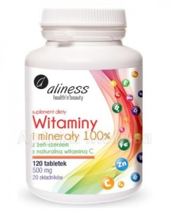Aliness Witaminy i minerały 100% 120 tabl.