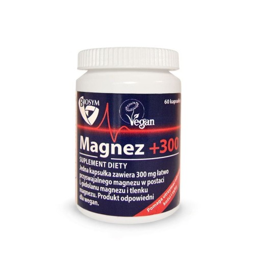 Magnez Chelatowany+300 300mg, 60kaps. BIOSYM (MEDI-FLOWERY)