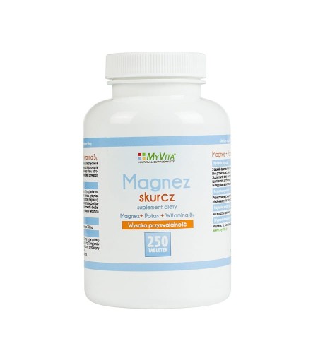 MyVita Magnez Skurcz 250tabl. - Magnez + Potas + Witamina B6