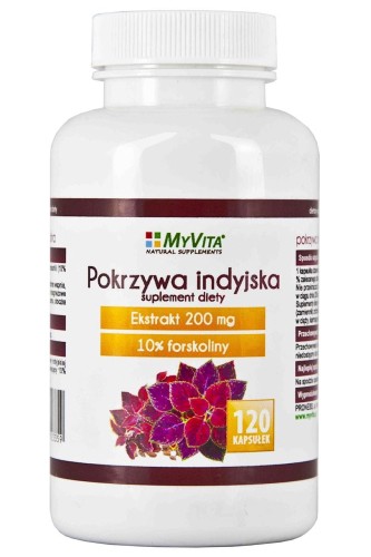 MyVita Pokrzywa indyjska 200mg, 120kaps.(forskolina 10%)