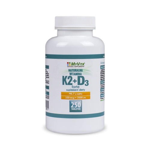 MyVita Witamina K2 100mcg + D3 2000 IU, 250tabl.