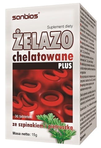 SANBIOS Żelazo Chelatowane Plus 30 tabl.