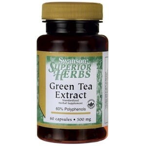 SWANSON Green Tea Extract 500mg, 60kaps. - Ekstrakt z zielonej herbaty