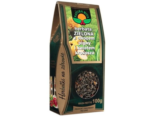 NATURA-WITA herbata zielona z owocem pigwy i kwiatem krokosza 100g PUDEŁKO