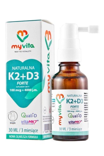 MyVita Witamina K2 100mcg + D3 4000 IU FORTE - KROPLE 30ml