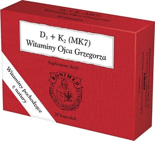 Witamina D3 + K2 (MK7) Ojca Grzegorza 30kaps. BONIMED