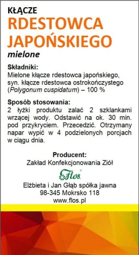 Rdestowiec Japoński kłącze mielone 100g FLOS