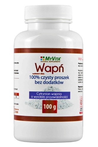 MyVita Wapń w proszku 100g - cytrynian wapnia