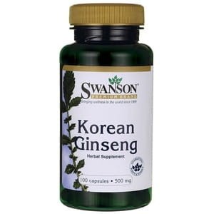 SWANSON Korean Ginseng 500mg, 100kaps. - żeń-szeń koreański