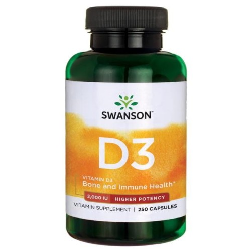 SWANSON Witamina D-3 2000IU, 250kaps. (50mcg)