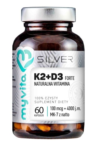 SILVER Witamina K2 100mcg + D3 MAX 4000 IU, 60kaps. MyVita