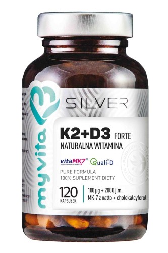 SILVER Witamina K2 100mcg + D3 2000 IU, 120kaps. MyVita