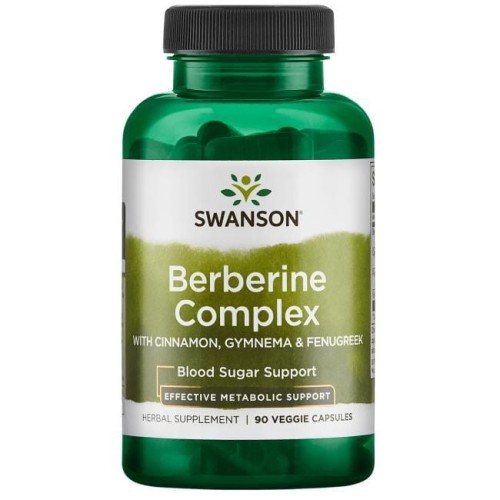 SWANSON Berberine Complex with Cinnamon, Gymnema & Fenugreek 90kaps. - Berberyna kompleks
