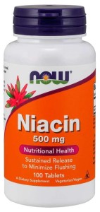 NOW FOODS Niacin 500mg, 100tabl. - Niacyna - Witamina B-3 - PP
