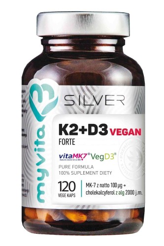 SILVER VEGAN Witamina K2+D3 (100mcg+2000IU), 120kaps. MyVita