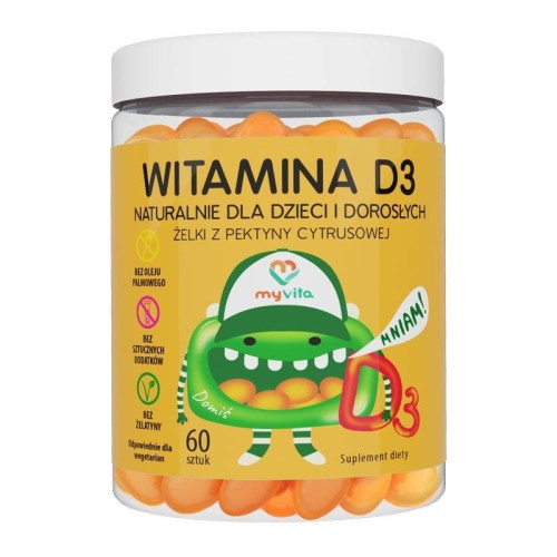 MyVita Żelki Witamina D3 z pektyny cytrusowej 60 sztuk