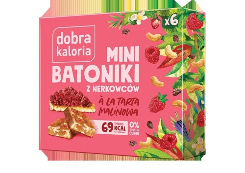 Mini batoniki z nerkowców a'la tarta malinowa (6x17g) DOBRA KALORIA - KUBARA