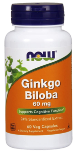 NOW FOODS Ginkgo Biloba 60mg. 60kaps. - miłorząb
