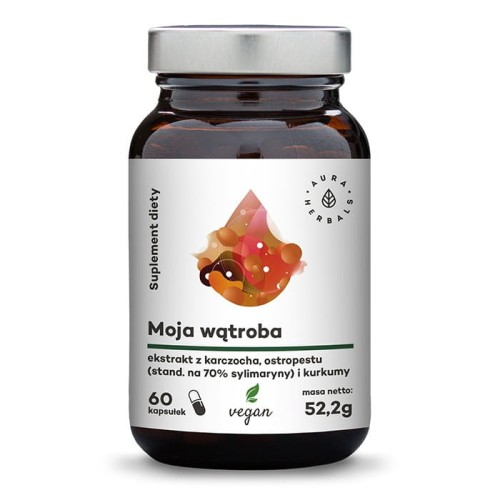 AURA HERBALS Moja wątroba - karczoch, ostropest, kurkuma 60 veg. kaps.