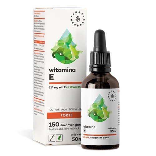 AURA HERBALS Witamina E Forte (200 IU) na oleju MCT - krople 50ml