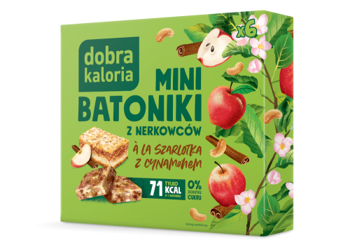 DOBRA KALORIA Mini batoniki z nerkowców a'la szarlotka z cynamonem (6x17g) KUBARA