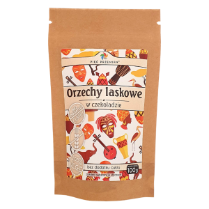 PIĘĆ PRZEMIAN Orzechy laskowe w czekoladzie bez dodatku cukru bezglutenowe 100g