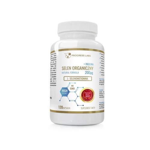Selen Organiczny L- Selenometionina 200µg +BCAA Aminokwas Egzogenny +Prebiotyk 120 kapsułek.jpg