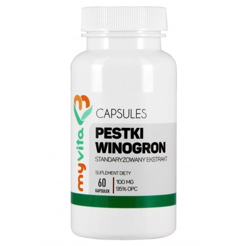 MyVita Pestki winogron - ekstrakt 95% OPC 100mg, 60kaps.