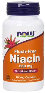 NOW FOODS Niacin Flush-Free 250mg, 90vcaps. - Niacyna - Witamina B-3 - PP