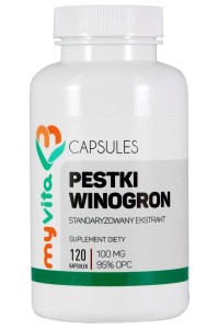 MyVita Pestki winogron - ekstrakt 95% OPC 100mg, 120kaps.