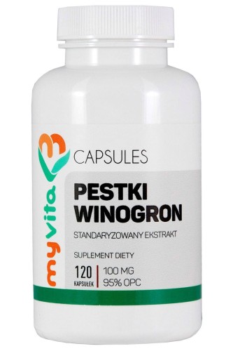 MyVita Pestki winogron - ekstrakt 95% OPC 100mg, 120kaps.