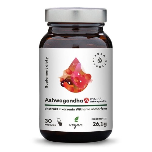 AURA HERBALS Ashwagandha KSM-66 30 veg. kaps.
