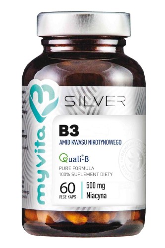SILVER Witamina B3 500mg (amid kwasu nikotynowego), 60kaps. MyVita