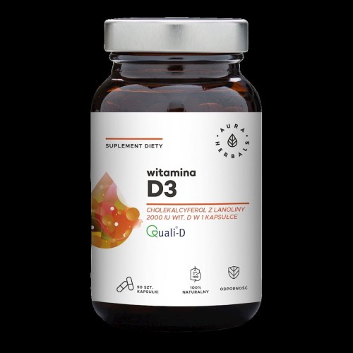 AURA HERBALS Witamina D3 2000IU, 90 kaps.