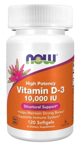 NOW FOODS Witamina D-3 10000 IU, 120sgels.