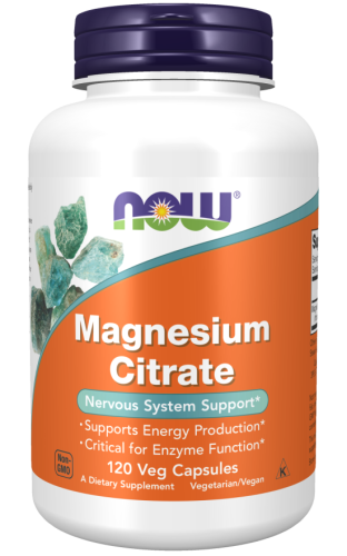 NOW FOODS Magnesium Citrate 888mg (133mg magnezu), 120vcaps. - Cytrynian magnezu