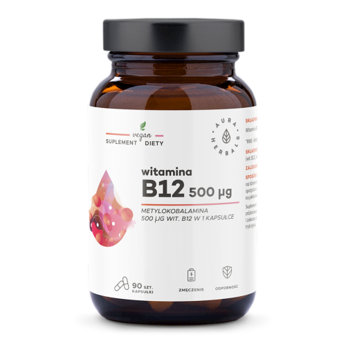 AURA HERBALS Witamina B12 500mcg 90 kaps. - metylokobalamina