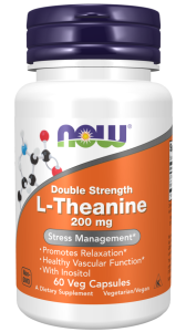 NOW FOODS L-Theanine + Inositol 200mg, 60kaps. - L-Teanina + Inozytol