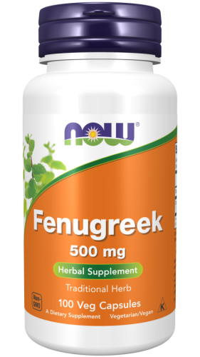 NOW FOODS Fenugreek 500mg, 100kaps. - Kozieradka
