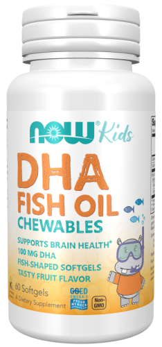NOW FOODS DHA Kids Fish Oil 60 kaps. do żucia