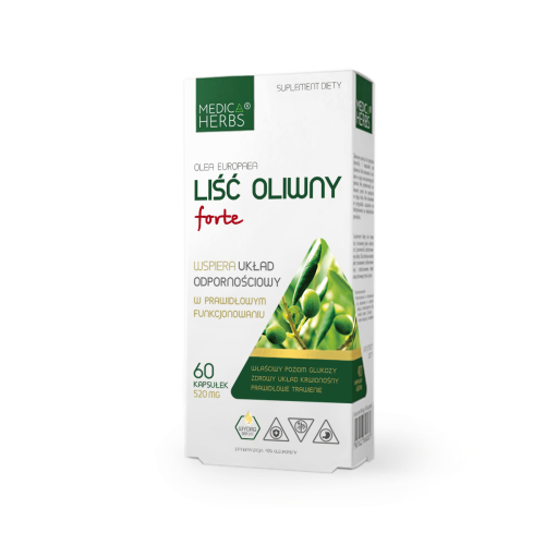 MEDICA HERBS Liść Oliwny forte 520mg, 60 kaps.