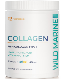 Progress Labs Kolagen  Rybi w Proszku Wild Marine Kwas Hialuronowy MSM Wit C 400g