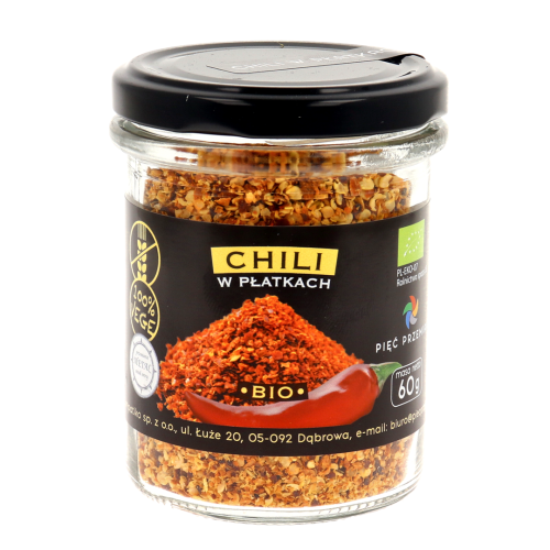 PIĘĆ PRZEMIAN Chili w płatkach bezglutenowe BIO 60g