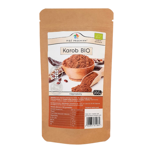 PIĘĆ PRZEMIAN Karob nieprażony BIO 200g