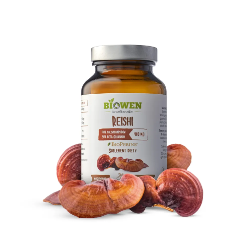 BIOWEN Reishi 400mg, 90 kaps. - 40% polisacharydów, 30% beta-glukanów