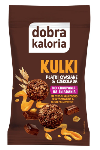 DOBRA KALORIA Kulki Płatki owsiane & czekolada 40g KUBARA