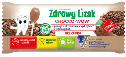 Zdrowy lizak Chocco-Wow bez cukru kakao 1 szt. STARPHARMA