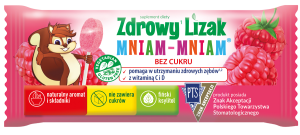 Zdrowy lizak Mniam-Mniam bez cukru malina 1 szt. STARPHARMA