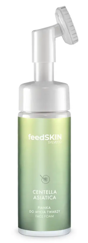 feedSKIN Pianka do mycia twarzy z wąkrotą azjatycką 150ml butelka ze szczoteczką silikonową SYLVECO