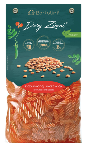 BARTOLINI Makaron z czerwonej soczewicy świderek nr 2 250g